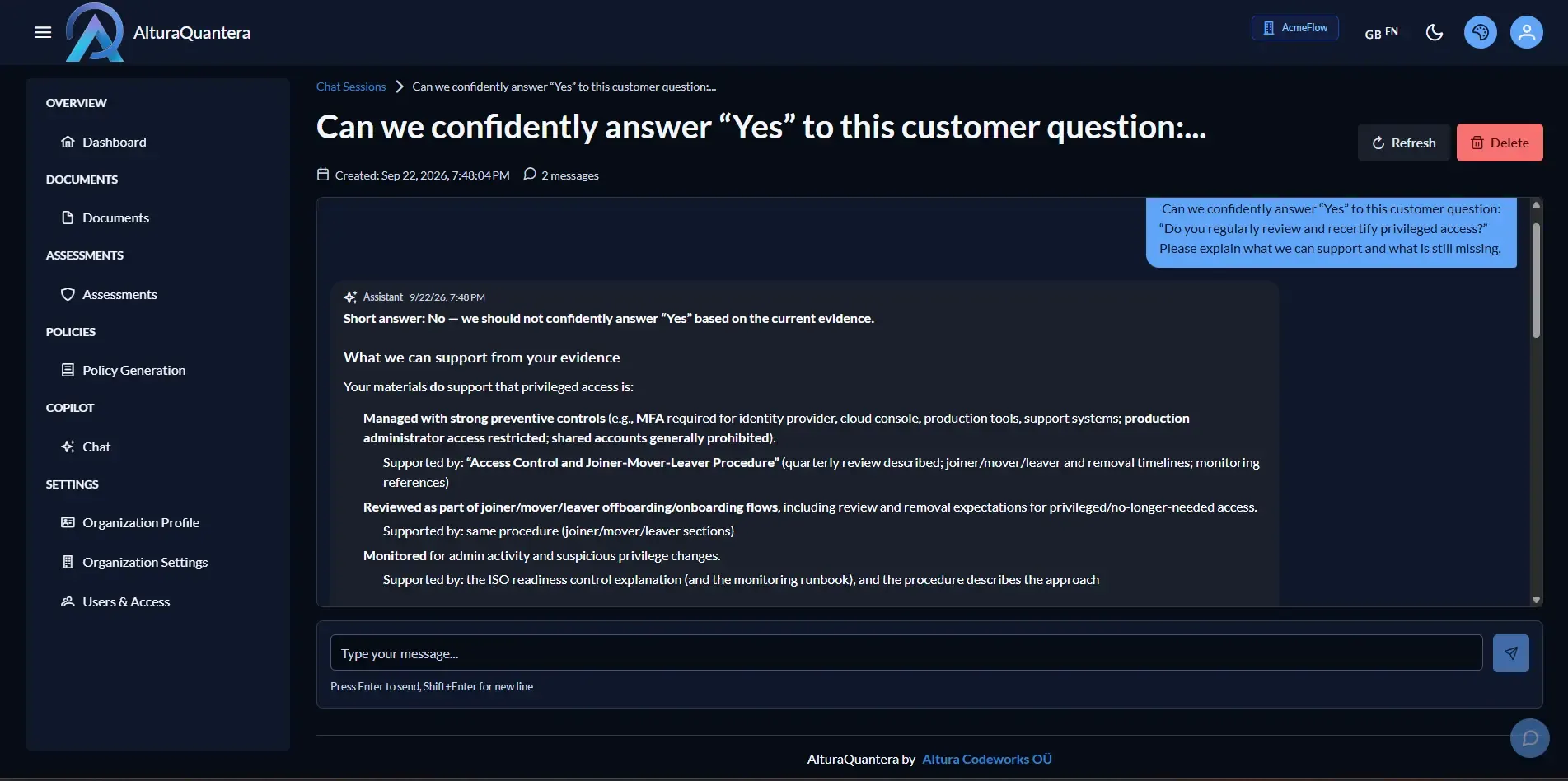 AlturaQuantera explaining why privileged access recertification cannot be answered with a confident Yes.